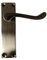 EUROART Victorian Scroll Door Handle on Backplate - Latchset - Antique Brass