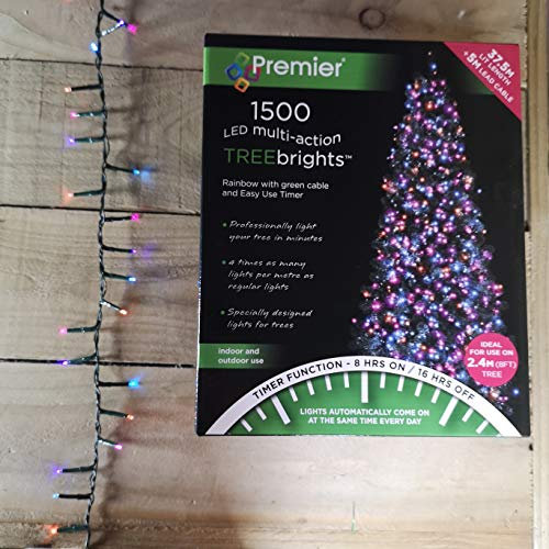 Premier 37.5M 1500 Rainbow LED Indoor Outdoor Multi-Action Treebrights With Timer