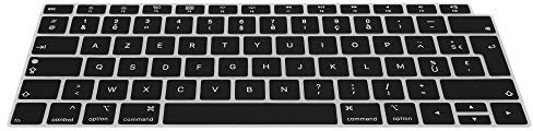 kwmobile Protection pour Clavier Compatible avec Apple MacBook Air 13 2018 2019 2020 A1932 - Protection Clavier Ordinateur AZERTY (FR) en Silicone - Noir