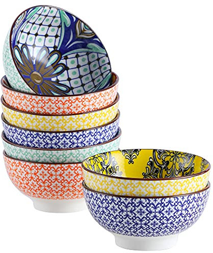 vancasso JASMIN Porzellan-Schalenset (8-tlg., 650 ml) – Müslischalen Ø 15,3 cm x 7,5 cm H, Dessert- & Eisschalen, langlebig & spülmaschinenfest, Aladin-Serie