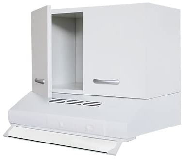 Arredobagno e Cucine Hängeschrank 90 für Dunstabzugshaube (nicht im Lieferumfang enthalten), 2 Türen, verchromte Griffe