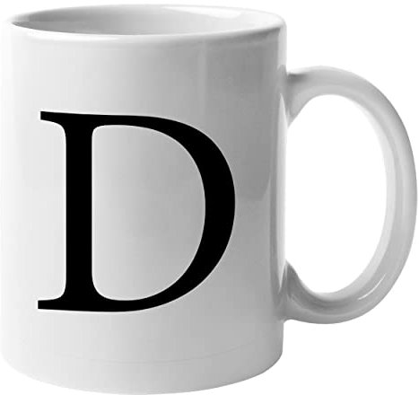 DigiPrint Graphics Alphabet Mug Letter D| Funny Coffee Cup | Novelty Tea Mug Gift | White, Present, Quality Printed (MUG043)