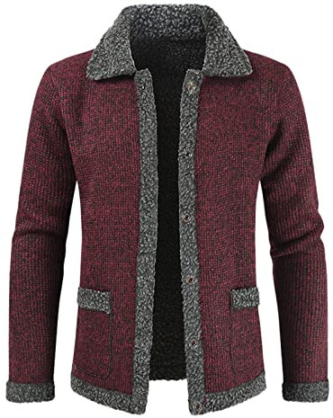 Beokeuioe Herren Strickjacke Cardigan Feinstrick Mäntel Herrenmode Freizeit Feste Wolle Stricken Vielseitiger Stehkragen Langarm Langer Stil Strickjacke Mantel Primark Online Shop