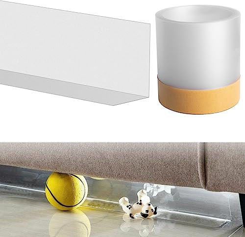 Leikurvo Spielzeugblocker für Möbel, 3M Transparente Spielzeug-Blocker Unter Der Couch und Bett Lückenblocker, Spalt-Stoßfänger, Verhindert DASS Dinge Unter Sofamöbel Barriere für Haustiere