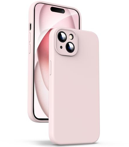 Supdeal Liquid Silicone Case for iPhone 15 Plus - [Camera All-Round Protection] [Soft Microfiber Lining Anti-Scratch] 4 Layer Full Covered Shockproof Gel Rubber Phone Case Cover, 6.7, Pink