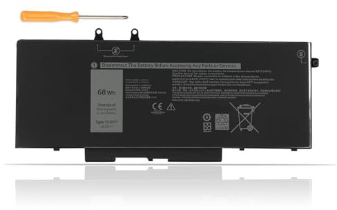 3HWPP 10X1J Laptop Battery Replacement for Dell Latitude 14 5401 5411 15 5501 5511 Precision 3541 3551 Series New Replacement Battery 3HWPP 03HWPP 10X1J N2NLL 1VY7F 01VY7F 3YNXM 451-BCMN 15.2V/68Wh