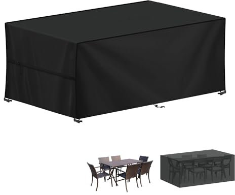 LAMUNI Abdeckung Gartenmöbel Schutzhülle für Gartentische, 200x80x70cm Loungemöbel Abdeckung wasserdichte Gartenmöbel Abdeckplane Winterfest 420D Oxford Abdeckhauben für Tische, Stühle, Sofas
