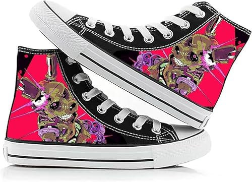 FNAF Security Breach Anime Cosplay - Zapatos de lona con estampado de Piazzaria de Fazbear's Piazzaria, zapatos casuales de caña alta para amantes de la moda, zapatillas deportivas unisex, 4 (Reino