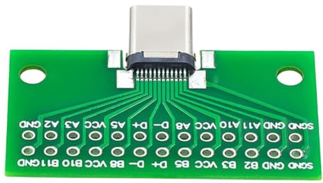 JUCHRZEY Tipo-C Maschio a Femmina USB 3.1 24Pin 2,54mm Adattatore for scheda PCB di prova Presa bifacciale Maschio a femmina Scheda di test Connettore presa femmina Connettore maschio fai da