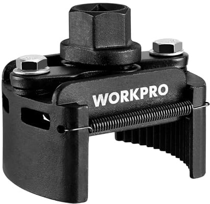 WORKPRO Ölfilterschlüssel 60-80mm Verstellbar Universal Schlüssel mit Autoklemmenfeder, Ölfilter Werkzeug für Ölwechsel an Auto, Motorrad, PKW, SUV, LKW