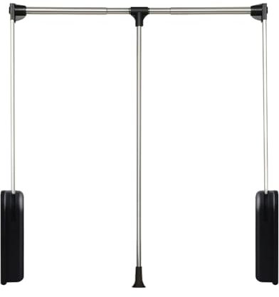 Zruyeui Kleiderlift, 510–1210 mm Kleiderschrankheber, Starke Tragfähigkeit 30 kg, Teleskop-Aufhänger-Aufbewahrungssystem, Aluminiumstange, platzsparend,660-890mm,Black