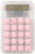 Senshuomy Mini-Rechner, Taschenrechner, kompakter Silikon-Schlüsselrechner, leiser Betrieb, transparentes Design mit austauschbarer Batterie, ideal für Büro, Schule, Zuhause (Rosa)