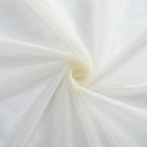 CABODYALS 1.6 m Weißer Netzstoff Weicher Beigefarbener Moskitonetzstoff Polyester Voile Massiver Durchsichtiger Tüllstoff Meterweise Zum Nähen Basteln Brautkleider Brautkleidung Heimwerkerbedarf