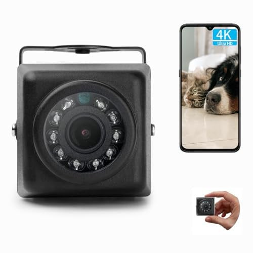 REVODATA 5MP Mini POE IP Kamera, Outdoor IP65 Wasserdicht, Ultra HD 2880 x 1620, IR Nachtsicht, 3.6mm Objektiv 75°FOV, Bewegungserkennung, APP/NVR/PC Connect (I704-3-P-TS Metall)