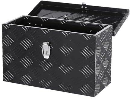 VEVOR Caja de herramientas, estructura de aluminio para caja de camión con asa lateral y superior, organizador para remolques, caravanas, 406 x 190 x 254 mm, color negro