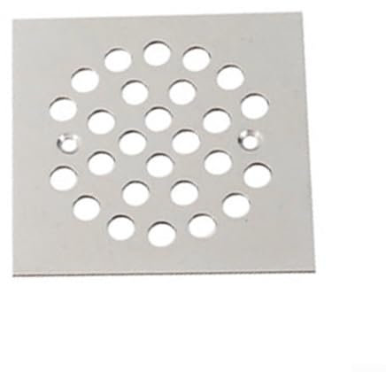 Cubierta de drenaje de piso cuadrada de acero inoxidable 304 de 4 a 14 pulgadas, rejilla de drenaje lineal para baño, ducha, negro, plateado, dorado (cuadrado - plata)