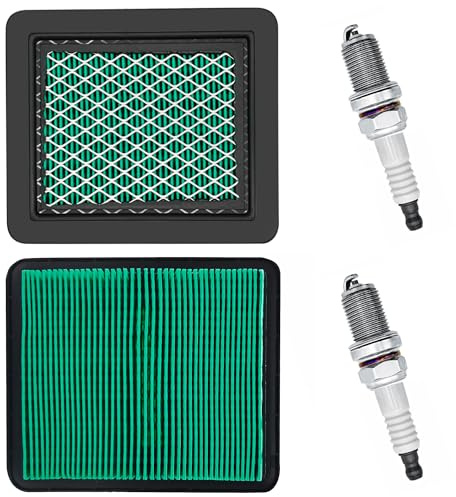 Strongthium Filtro Aria Tagliaerba 17211-ZL8-023 Kit Candele F6TC | Compatibile con Honda GCV160 GCV190 Briggs & Stratton 491588S Stiga Husqvarna Rasaerba Motore Rasaerba Pezzi 2+2