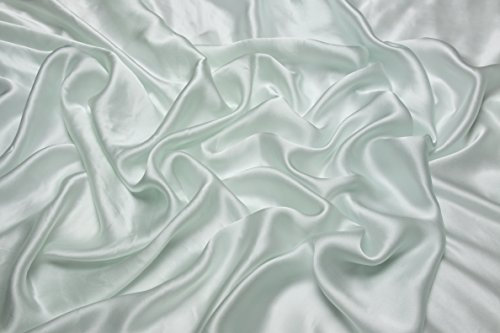 Escalano 100% ReSeide Satin Crepe Silk Seidenkleid Seidenstoff Meterware 0,5 m 100% Italienische (Helltürkis)