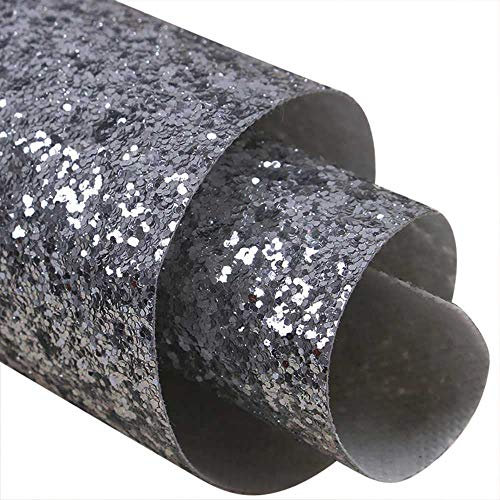 Chunky Glitter Fabric Wallpaper - Heavy Duty GlitterWall Glitterbugs Crystal[Grey,139cm Wide,Length: 2.0m,5056100090439]