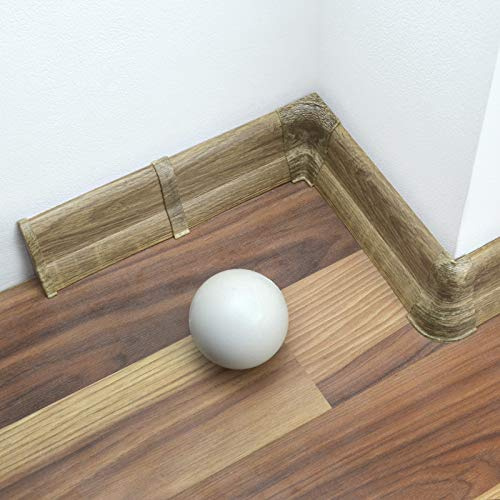 DQ-PP 20m Sockelleisten 62mm PVC Eiche Spinell Laminatleisten Fussleisten aus Kunststoff PVC Dekore
