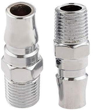 Air Hose Fitting 2PCS BSP Air Coupler Male Quick Release Airline Pipe Connector Hose Tail for Compressor Tools (PM20-1/4)