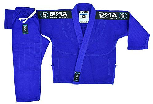 Barn Elite BJJ pärlväv Jiu Jitsu-uniform - blå (M0), BLÅ, one size