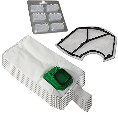 6 Microfibre Sacs Aspirateur + 6 Parfums + Filtre Moteur for Vorwerk Kobold VK 140, 150, VK140, VK150