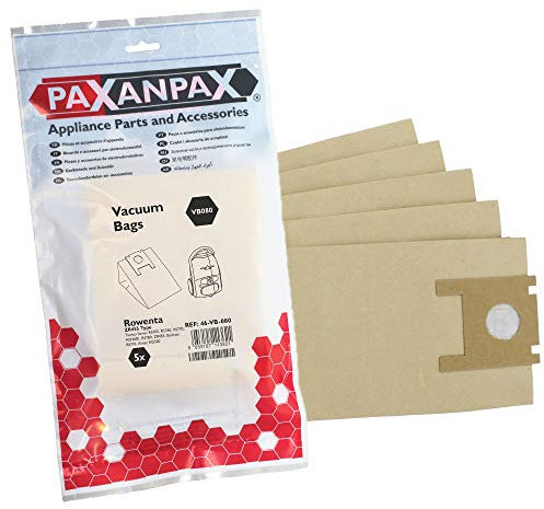 Paxanpax VB080, Sacchetti di Carta compatibili Rowenta 'ZR455' Tonixo Series (Confezione da 5)