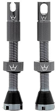 Peaty's X Chris King MK2 Tubeless Ventil Presta - Integrierter Speichenschlüssel & Ventilkernentfernungskappen, Mountainbike, Rennrad Fahrrad Reifen, Kompatibel einfügen, 7075 Aluminium- 42mm Schiefer