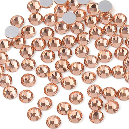 Beadsland 1440 PCS Flat Back Crystal Rhinestones Round Gems for Nail Art and Craft Glue Fix,Champagne(SS10(2.7-2.8mm))