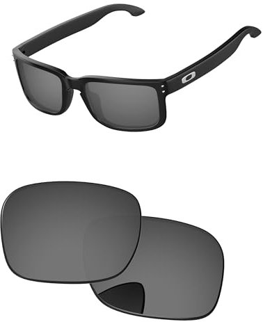 PapaViva Lentes de repuesto para Oakley Holbrook XL OO9417 Gafas de sol Black Chrome Pro+ antirreflectantes polarizadas