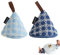2PCS Mini Oven Gloves Heat Resistant, Embroidery Oven Mitts Cotton Quilted Pot Holder Kitchen Gloves Pinch Finger Protector for Pizza Oven Potholders Cooking Baking Barbecue Grilling Microwave Blue