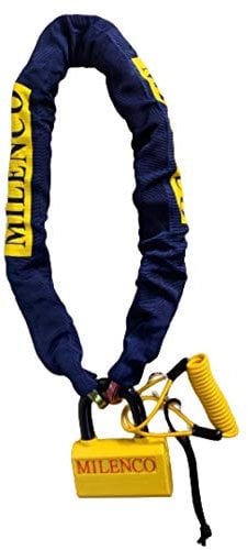 Milenco Dundrod Alarmed Disk Lock & 14mm 1.8M Chain for Motorbike Security