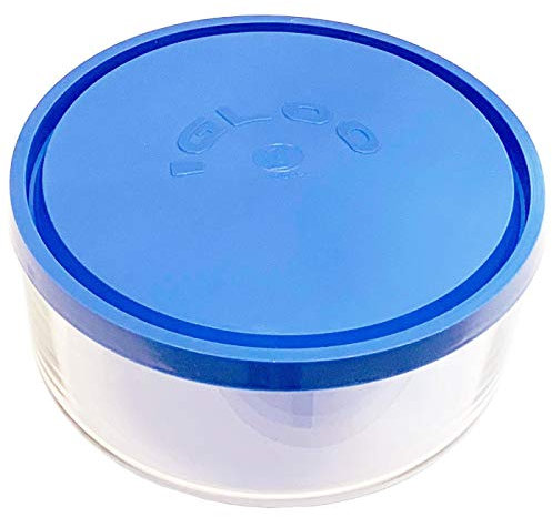 Fiambrera redonda cristal tapa de plástico 18 cm. Recipiente de vidrio para alimentos apto para lavavajillas, microondas y congelador