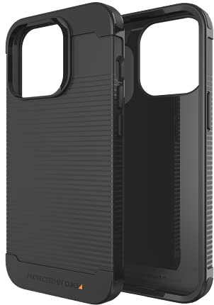 ZAGG Havana D30 Protective Case Compatible with iPhone 13, Slim, Shockproof, Wireless Charging (Black)