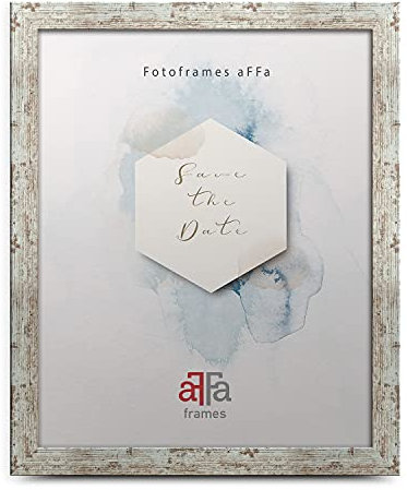 aFFa frames, Hekla, Cadre photo en MDF rectangulaire facile d'entretien avec façade en verre acrylique, Pin blanchi 40x60 cm
