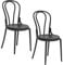 2er-Set - reduzierter Stückpreis! Elegante Vintage-Stühle für klassisch oder modernes Wohnzimmer, Küche, Esszimmer, Restaurant und Café. Traditioneller rustikaler skandinavischer Stil. (Black, 2)