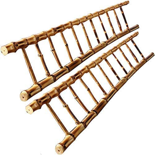 Lot de 2 tuteurs de support en bambou pour plantes grimpantes, concombres, tomates, treillis, fleurs, 43 cm de haut