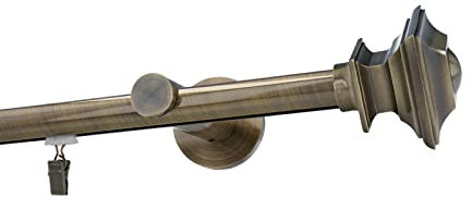 Sento Gardinenstange Innenlauf 19mm 1-läufig Wandmontage Messing Antik 240 cm Erato