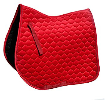 Rhinegold Tapis de Selle en Velours Hexagonal GP - Rose Rouge