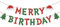 Merry Birthday Banner Red & Green Glitter Christmas Xmas Tree Garland Christmas Birthday Banner for Fireplace Mantle Xmas Birthday Christmas Baby Shower Vacation Holiday Party Decorations