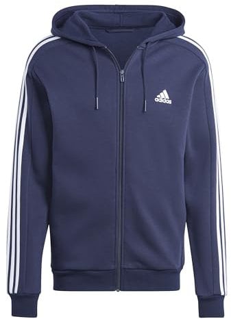 adidas Herren Essentials Fleece 3-Stripes Full-Zip Hoodie, Legend Ink, 4XL