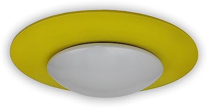 Niermann Standby Deckenleuchte Saturn – made in Germany, Deckenschale aus bruchfestem Kunststoff, Zierring aus Holz, Durchmesser 53 cm – Höhe ca. 10 cm, Kinderlampe, Kinderleuchte
