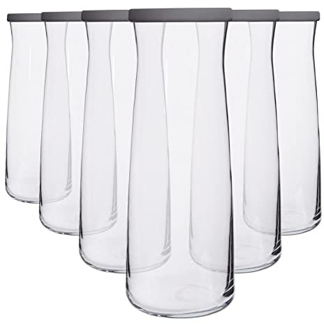 LAV Vera Glas Carafes - 1,2 L - Grauer Deckel - 6. Packung