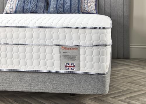 Bed Centre Hybrid-Matratze aus Gel-Memoryschaum, 28 cm, Doppelbett-Matratze mit hoher Loft-Taschenfederkernmatratze für zusätzliche Unterstützung, druckentlastend, mittelfeste Matratze, hergestellt in