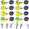 Jastown 8 STK Neon Springball mit Schnur,Ball mit Schnur,Wrist Ball,Ball an Schnur,Balls on Elastic Rope，Handgelenk Returnball Auf einem Schnurrebound Ball,Stressabbau Ball Fingerübungen