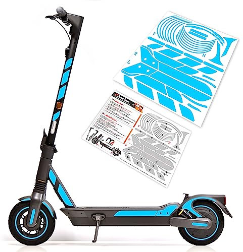 m2medien Aufkleber-Set/Sticker Set geeignet für Segway Ninebot MAX G2D E-Scooter - 46-teilig auf 35x40cm Bogen (Hell-Blau)