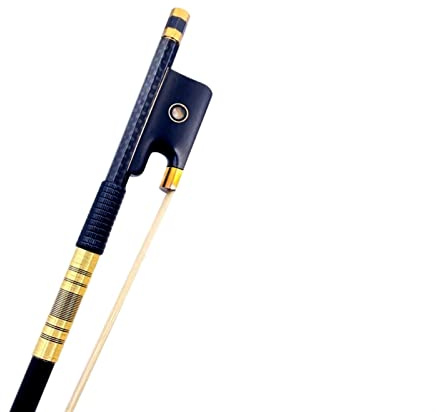 Geigenbogen 1 Stcs Neues Helles Schwarzes Netz Kohlefaser Plaid Stick Viola Bogen, Weißer Rosshaar -Pferdeschwimmer