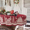 Ovale Weihnachtstischdecke, Weihnachtsbaum, Elch, Weihnachtsmann, Schneeflocke, Rot, Polyester, wasserdicht, knitterfrei, langlebig, Tischdecke für Urlaub, Küche, Winter und Heimdekoration