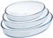Ôcuisine® Rectangular Glass Baking & Roasting Dishes | Extreme Resistance | Oven Safe - Freezer Safe - Microwave Safe | Borosilicate Glass | Made in France (Set of 3 Oval Roasters (2, 3, 4LT))